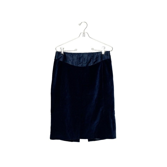 Club Monaco Navy Pencil Velvet Corduroy Skirt 4 - Picture 1 of 7